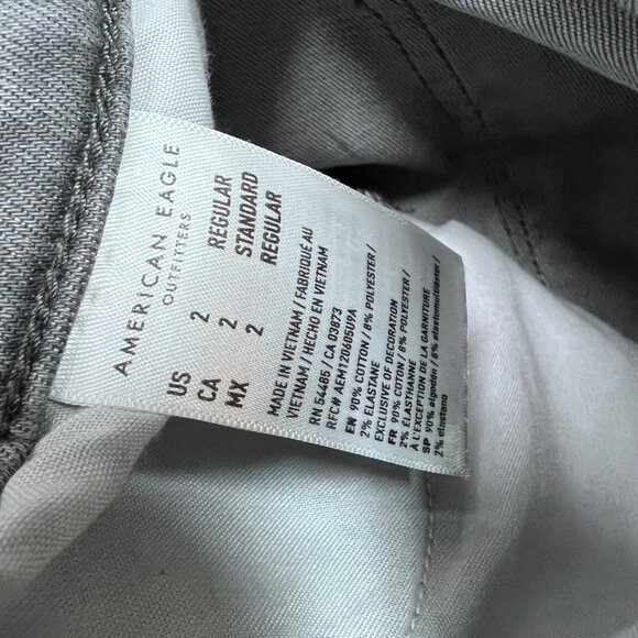 American Eagle Outfitters Jegging Jeans Women’s Gray Distressed Pockets Size 2 - Picture 9 of 10